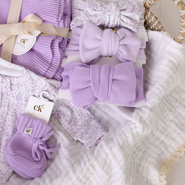 Confetti Kidz Knitted Baby Booties Lilac