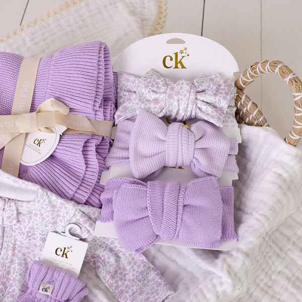 Confetti Kidz Oversized Knit Top Knot Lilac
