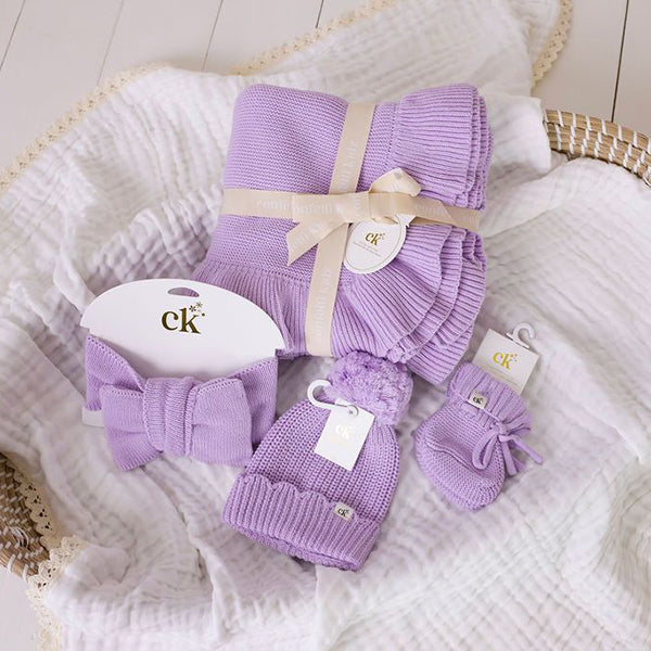 Confetti Kidz Oversized Knit Top Knot Lilac