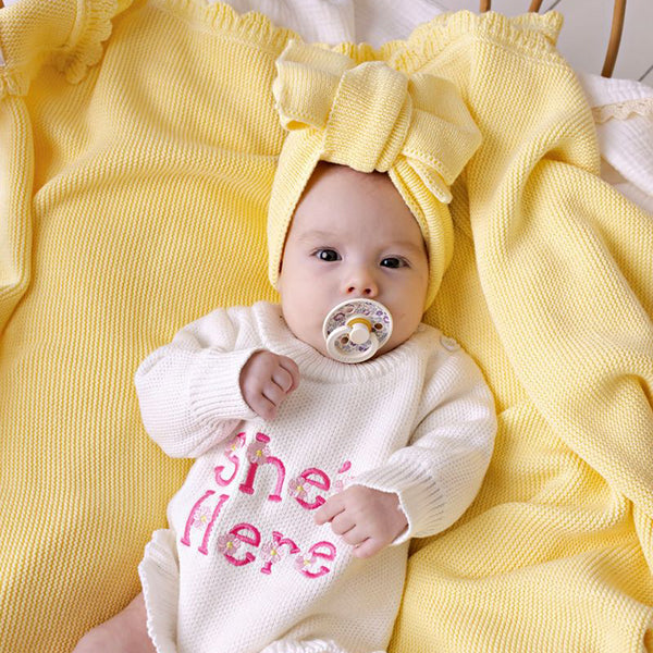 Confetti Kidz Oversized Knit Top Knot Buttercream