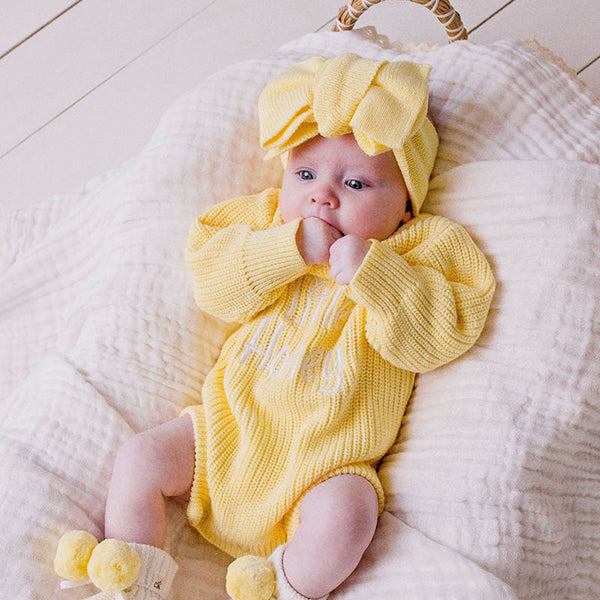 Confetti Kidz Oversized Knit Top Knot Buttercream