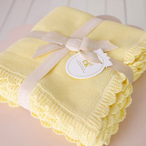 Confetti Kidz Heritage Knit Blanket Buttercream