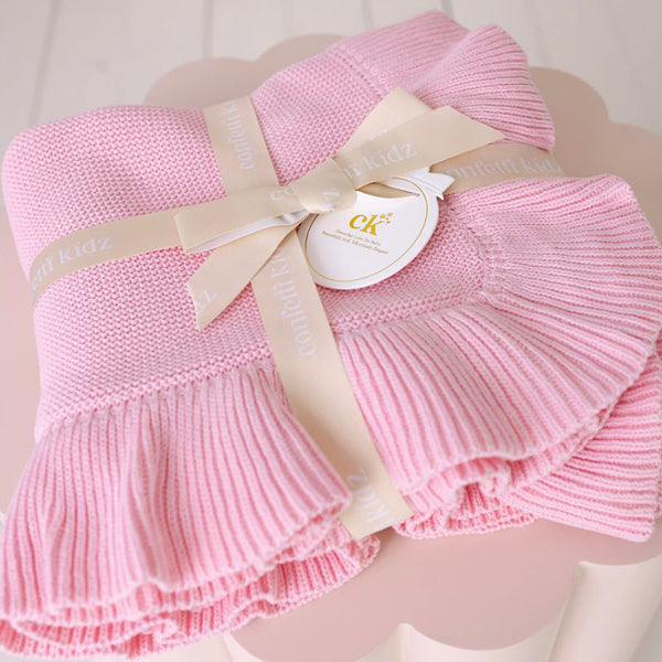 Confetti Kidz Frilly Knit Blanket Cotton Candy