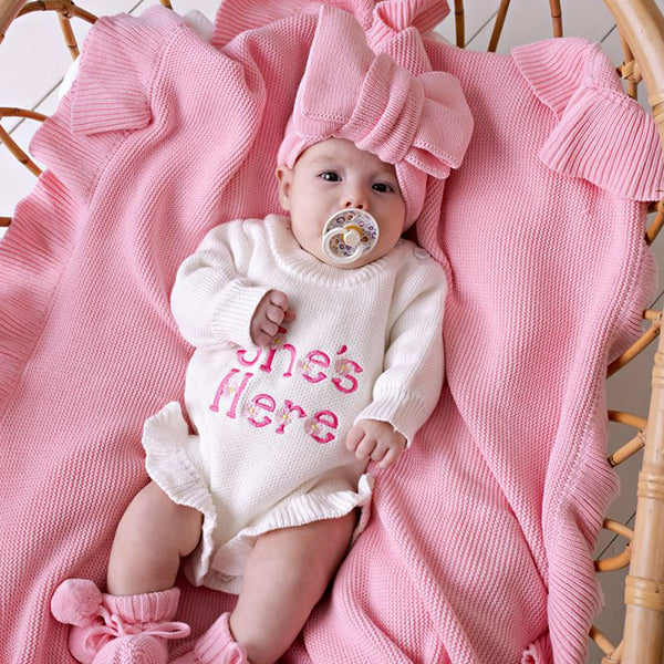 Confetti Kidz Oversized Knit Top Knot Cotton Candy