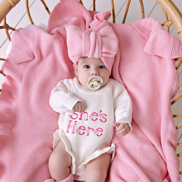 Confetti Kidz Oversized Knit Top Knot Cotton Candy
