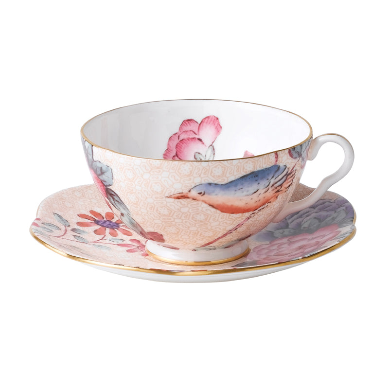 Wedgwood Cuckoo Peach Teacup & Saucer Set