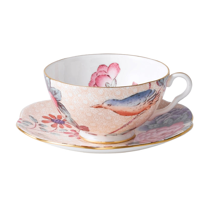 Wedgwood Cuckoo Peach Teacup & Saucer Set