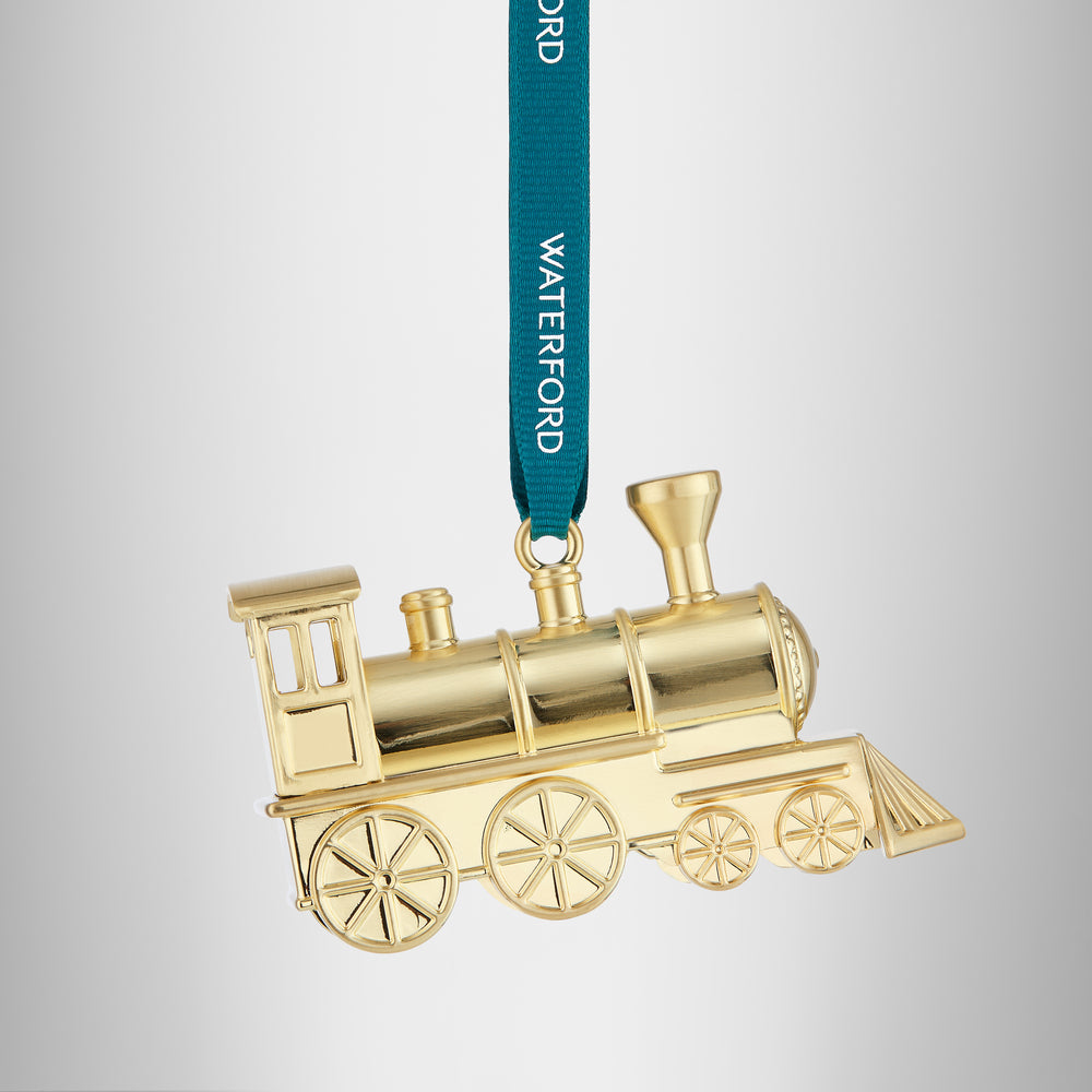 Waterford Steam Train Gold Metal Ornament