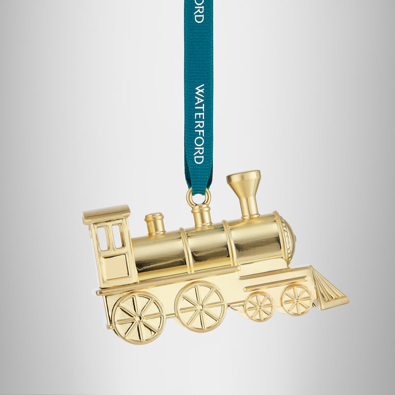 Waterford Steam Train Gold Metal Ornament