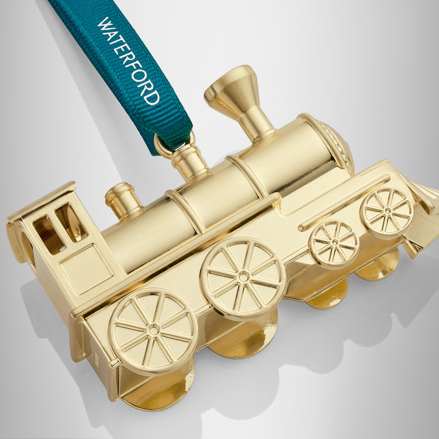 Waterford Steam Train Gold Metal Ornament