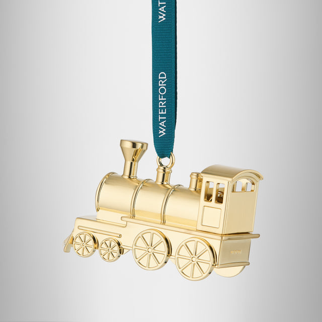 Waterford Steam Train Gold Metal Ornament