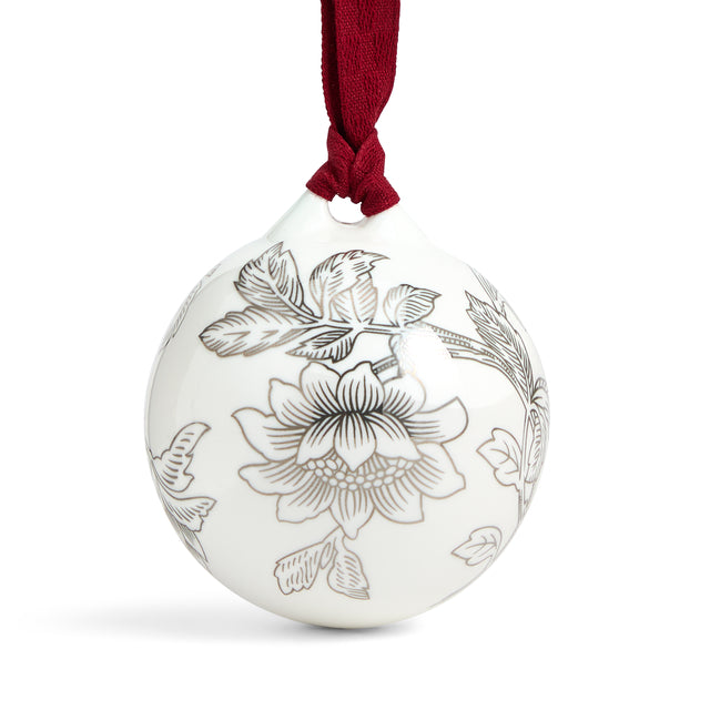 Wedgwood Christmas Silver Tonquin Bauble Set of 2