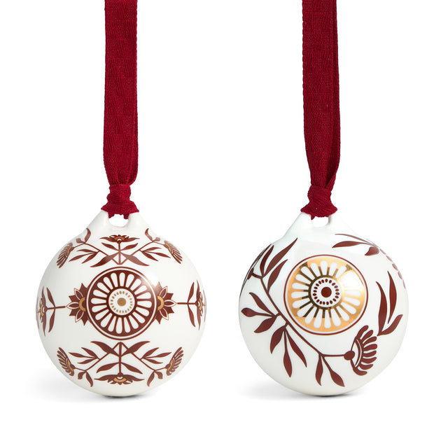 Wedgwood Festive Red Splendour Ornament Pair
