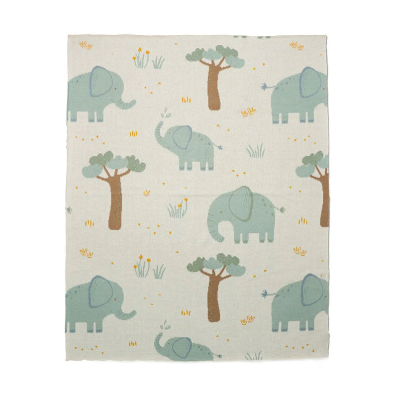 Dilusso Living Enni Elephants Baby Blanket