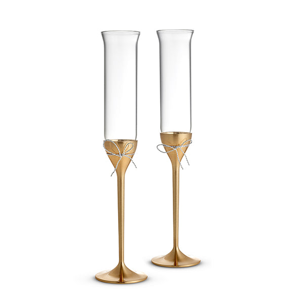 Vera Wang Wedgwood Love Knots Gold Toasting Flute Pair