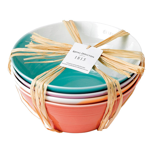Royal Doulton 1815 Noodle Bowls set of 4 Brights 21cm