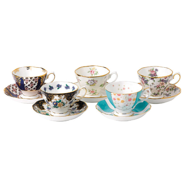 Royal Albert 100 Years 10 Piece Set Cup & Saucer 1950-1990
