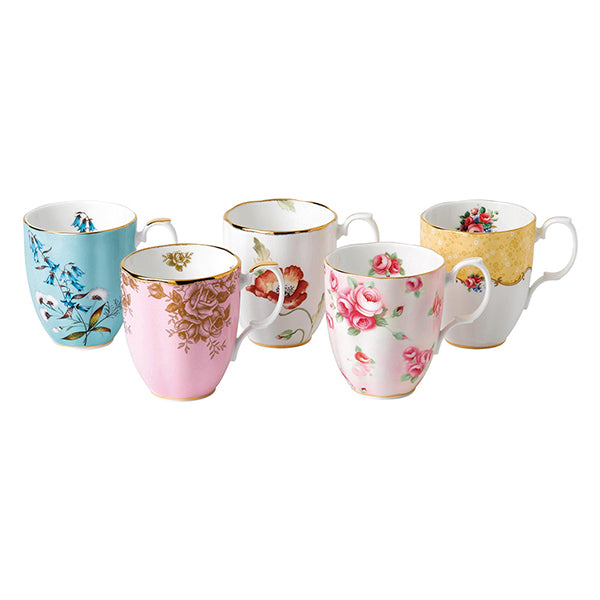 Royal Albert 100 Years 1950-1990 Set of 5 Mugs