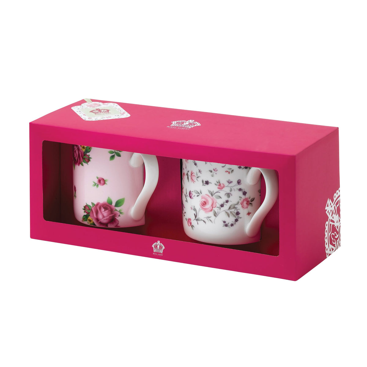 Royal Albert Tea Party Set of 2 Casual Mugs Polka Rose & Polka Blue