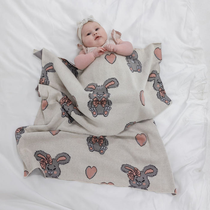 Dilusso Living Snowball Bunny Baby Blanket