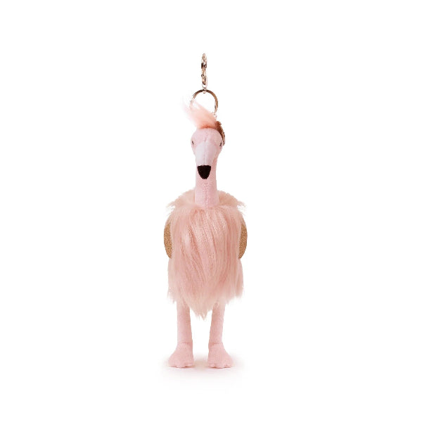 OB Designs Gloria Flamingo Bag Charm (Vegan Angora) 7"/ 18 cm