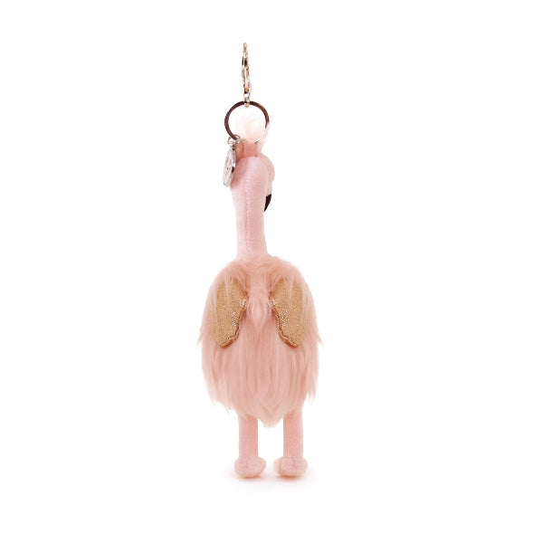 OB Designs Gloria Flamingo Bag Charm (Vegan Angora) 7"/ 18 cm