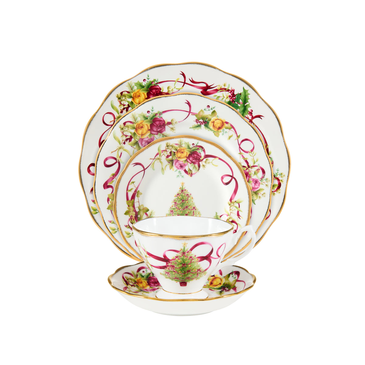 Royal Albert Christmas Tree 5pc Dinner Set