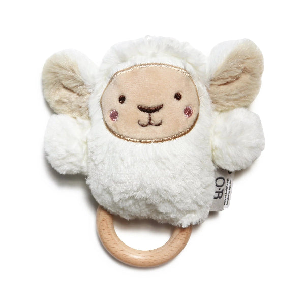 OB Designs Lee Lamb Soft Rattle Toy 6.8"/17cm