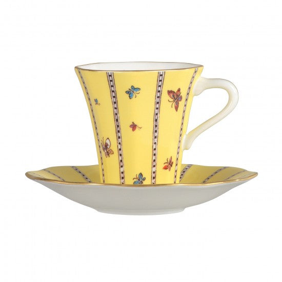 Wedgwood Harlequin Collection Yellow Butterflies Teacup & Saucer
